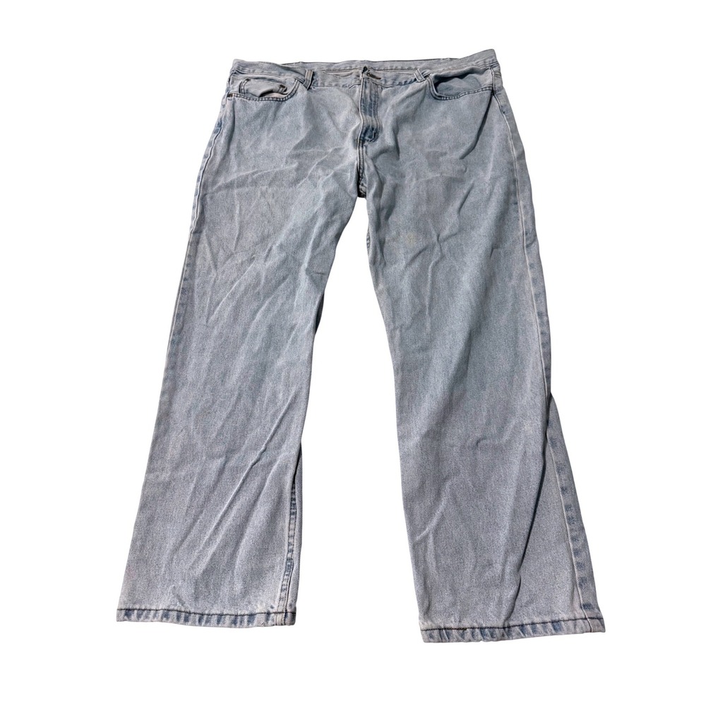 George‎ Mens Light Wash Relaxed Fit Straight Leg Denim Jeans Blue 44x30